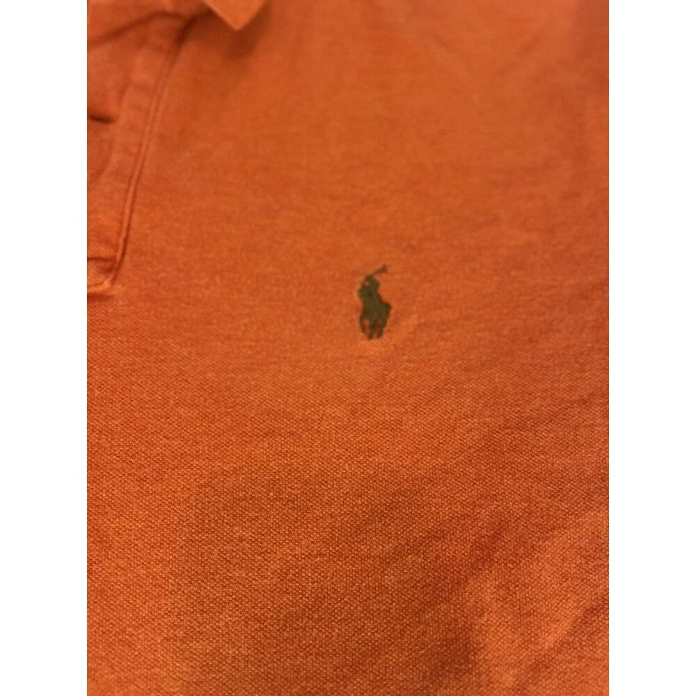 Polo Ralph Lauren Mens Custom Fit Orange Short Sleeve Polo Shirt Size XL - Picture 3 of 10